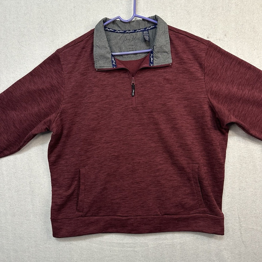 Wrangler George Strait Red 1/4 Zip Mens Size XL Collared Knit Pullover Sweater